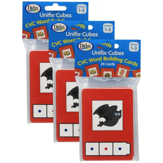 CVC Word Building Cards, 24 Cards Per Pack, 3 Packs {1}