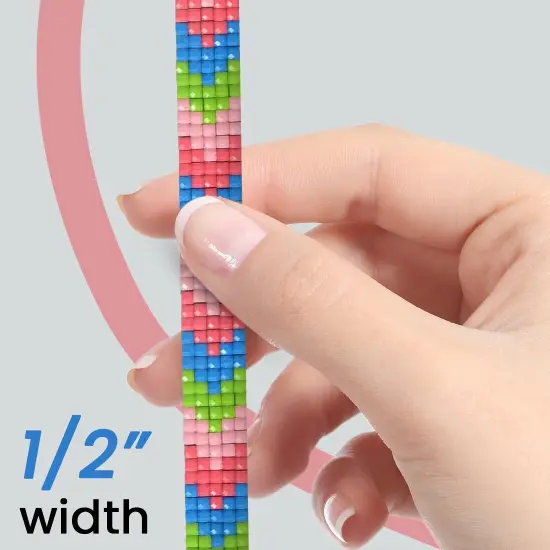 5 yards of Dekota Pixel 1/2" Iron On Trim Pink Multi {4}