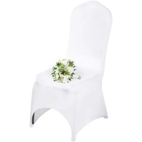 50PCS Stretch Spandex White Folding Chair Covers Room Celebrations Wedding {1}