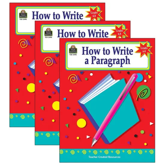 How to Write a Paragraph Activity Book, Grade 6-8, Pack of 3 {1}