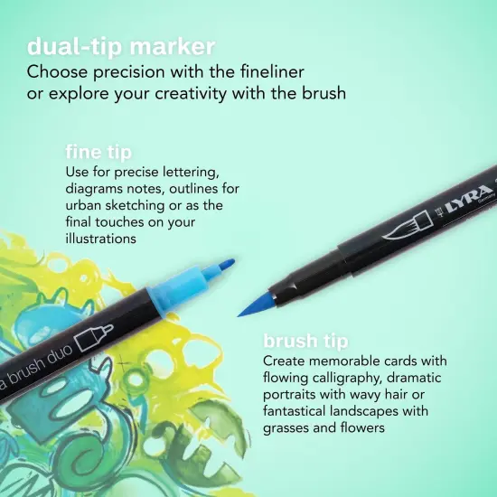 Aqua Brush Duo Art Markers, 12 Colors {3}