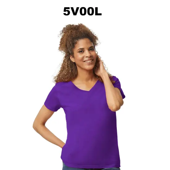 Gildan&reg; Heavy Cotton Women&rsquo;s V-Neck Short Sleeve Tee Sport grey {4}