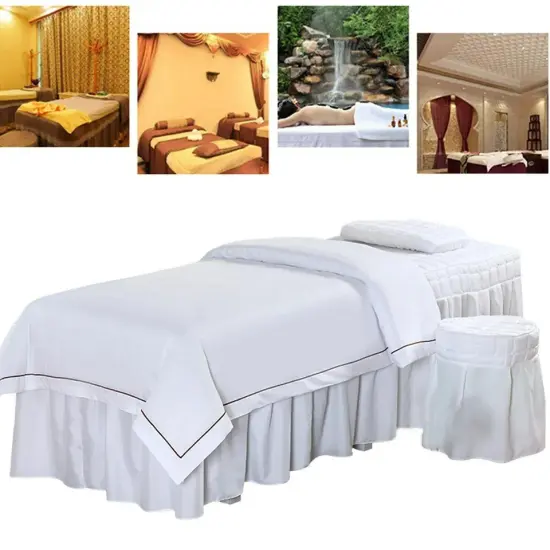 Bed Linen Full Cover Four-piece Sheet For Beauty SPA Suit Massage Table Skirt {3}