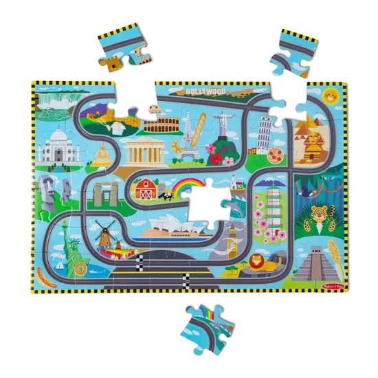 Race Track Floor Puzzle & Play Set {4}