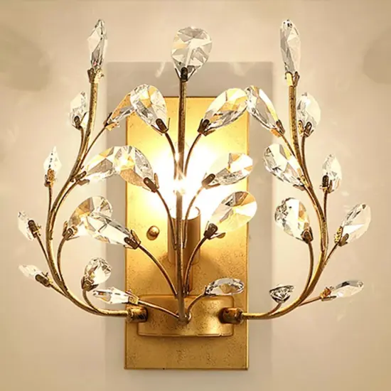 Luxury Crystal Wall Light Modern Gold Home Wall Sconce Lighting Fixture Bedroom {2}