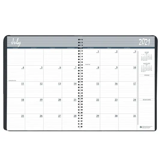 Monthly Calendar Academic Planner Book, 14 Months (Jul-Aug), 8.5" x 11" {1}