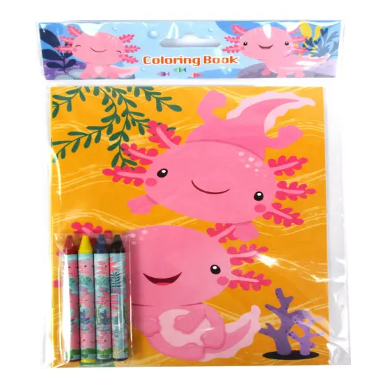 TINYMILLS Axolotl Coloring Book Set with 12 Coloring Books and 48 Crayons {5}