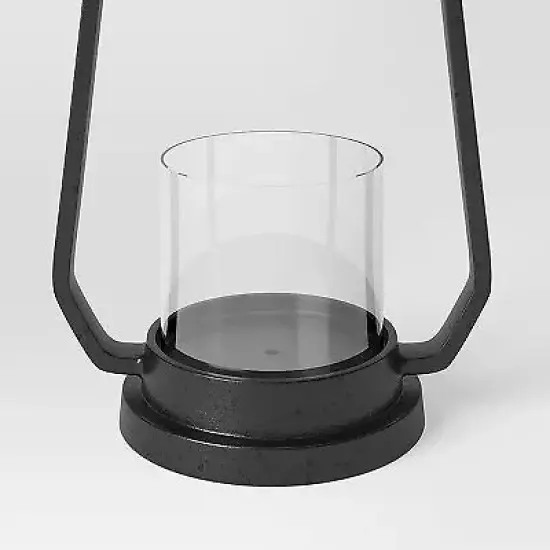 12" Aluminum Outdoor Lantern Candle Holder Black - Smith & Hawken {3}