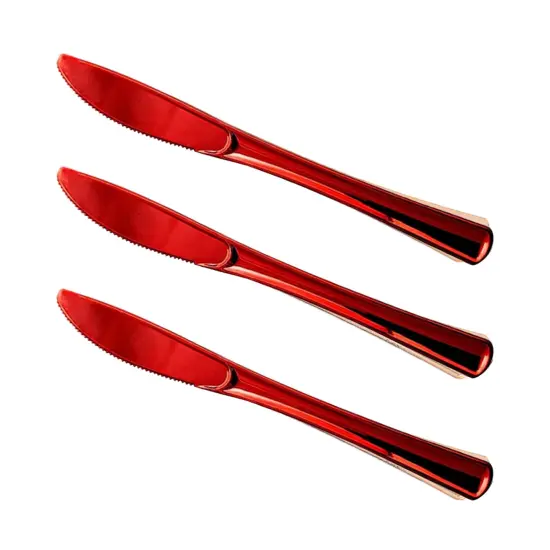 Shiny Metallic Red Plastic Knives (600 Knives) {2}