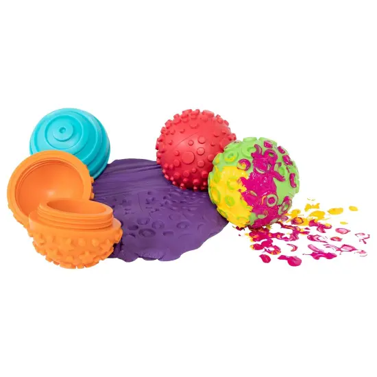 Paint and Dough Texture Spheres, 4 Per Set, 3 Sets {4}