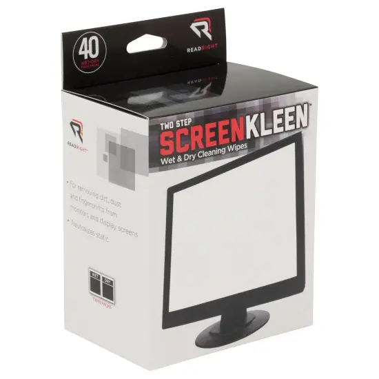 Two Step ScreenKleen Wet and Dry Cleaning Wipes, Pack of 40 {1}