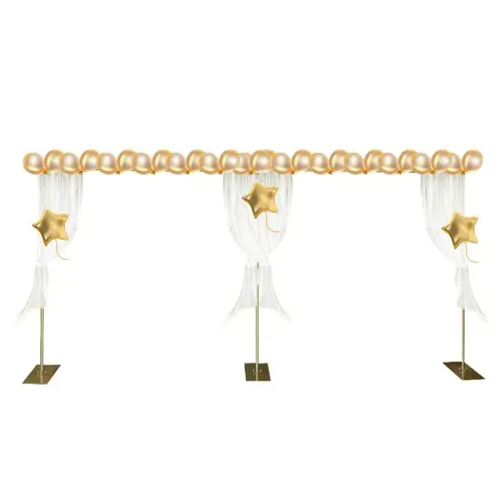 Gold Modern Steel Freestanding Photography Backdrop Stand Rack For Wedding Party {1}