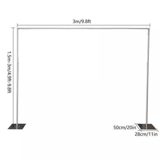 Heavy Duty Pipe Drape Kit Backdrop Support w/ Metal Steel Base-Height Adjustable {5}