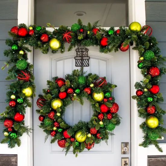 9 ft. Artificial Christmas Garland with Lights - Festive Holiday {6}