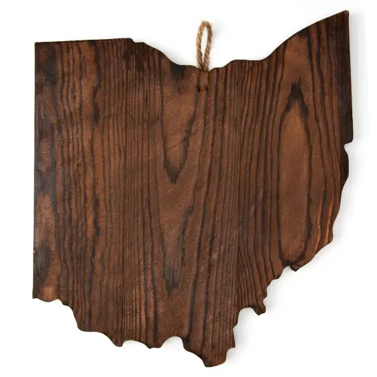 CousinDIY Wood State Shaped Plaque 9"X10"X0.5"-Ohio {3}
