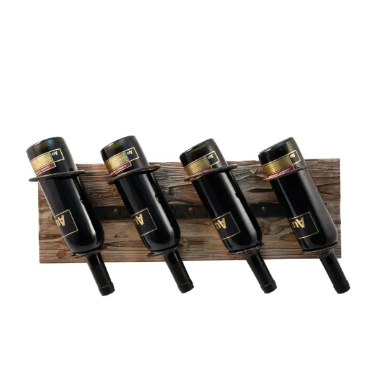 Metal and Wood Wine Rack {1}