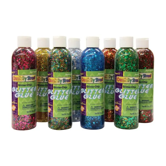 Glitter Glue, Assorted Confetti, 8 fl. oz., 8 Bottles {1}
