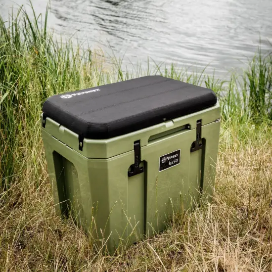 Petromax Large Capacity Hard Cooler Box, Olive 52.8 Qt Insulated Ice Chest, Keep Food Cold for Multi Day Outdoor Camping {7}