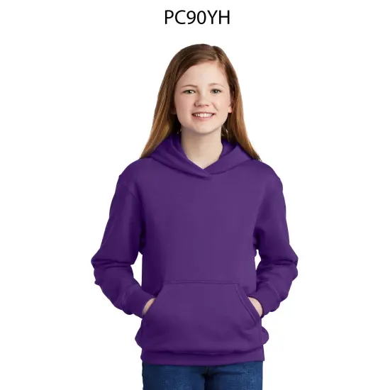 Port & Company&reg; Youth Core Fleece Pullover Hooded Sweatshirt Maroon {3}