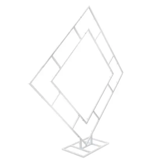 6.6FT Frame Rack Wedding Backdrop Stand White Metal Wedding Balloon Arch Kit {3}