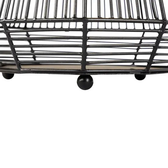 Northlight Large Geometric Iron Hurricane Candle Lantern - 11.25" - Black {6}