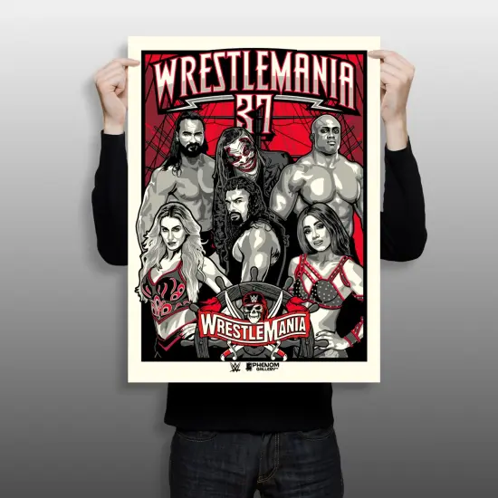 Phenom Gallery WWE Wrestlemania 37 18" x 24" Serigraph {2}