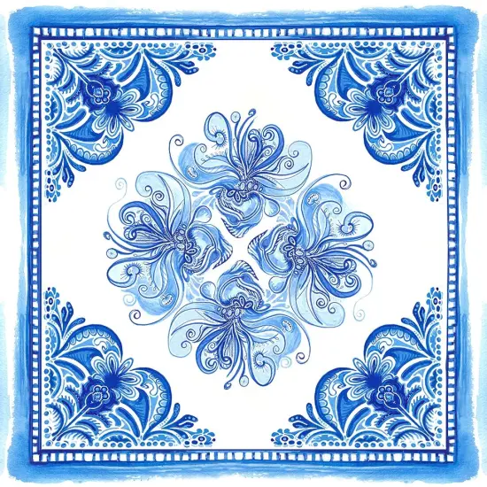 Artisan Tile Blue I Poster Print by Diannart Diannart # 12595 {1}