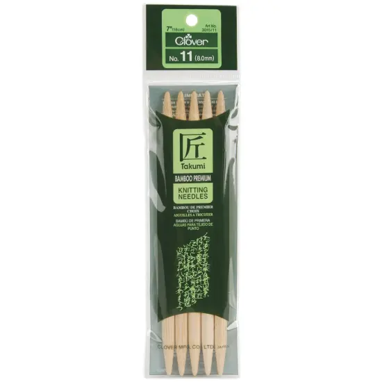 Takumi Bamboo Double Point Knitting Needles 7" 5/Pkg-Size 11/8mm {1}