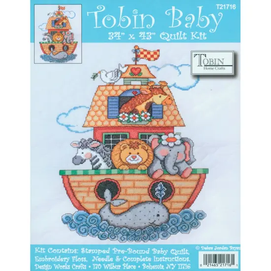 Tobin Stamped Quilt Cross Stitch Kit 34"X43"-Noah's Ark {1}