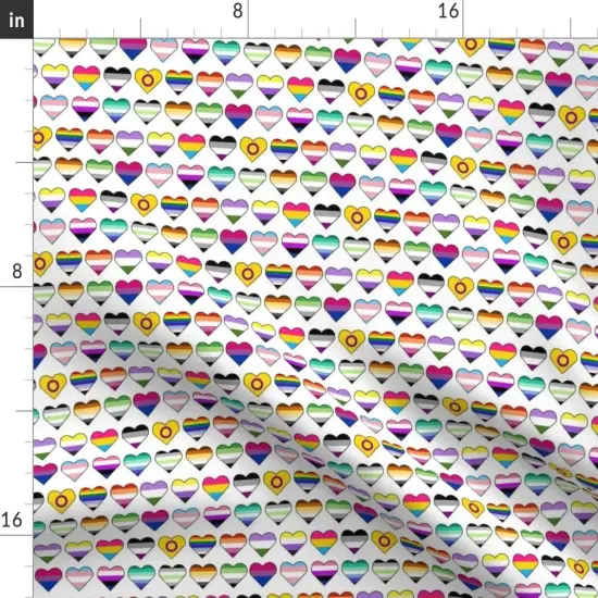 Various Fabrics by the Yard or Fat Quarter Pride Hearts Lgbtq Pan Gay Trans Queer Asexual Intersex Bi Aromantic Nonbinary Small Scale Custom Printed Fabric by Spoonflower {2}