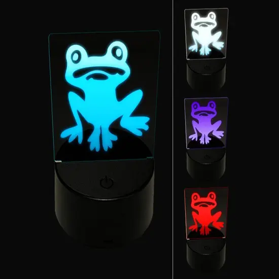 Weird Creepy Frog 3D Illusion LED Night Light Sign Nightstand Desk Lamp {1}