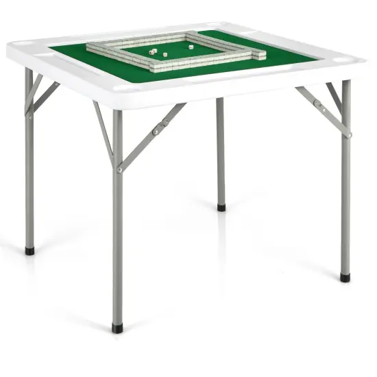 4-Player Mahjong Game Table with Iron Frame {2}