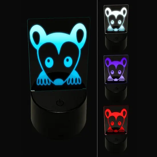 Peeking Possum Opossum 3D Illusion LED Night Light Sign Nightstand Desk Lamp {1}
