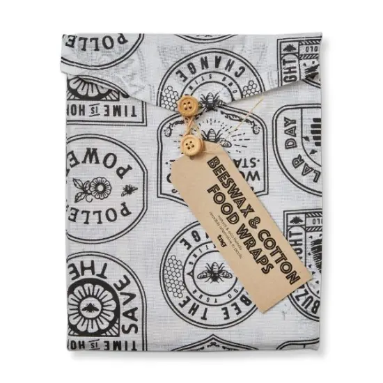 Beeswax Cotton Wrap Set of 3 - Multi, bee the change {1}