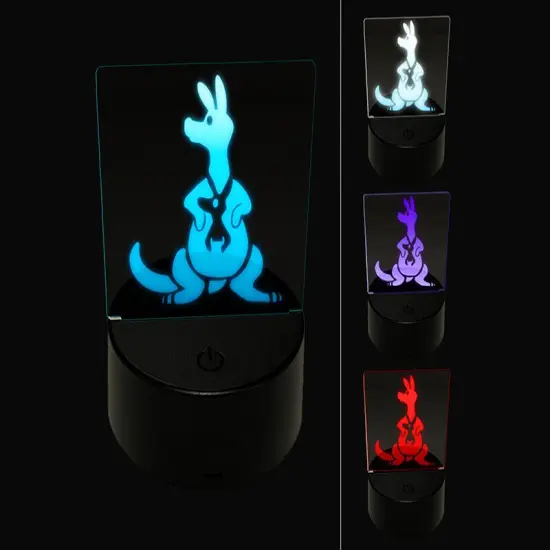 Kangaroo Mother with Baby Joey in Pouch Pocket 3D Illusion LED Night Light Sign Nightstand Desk Lamp {1}