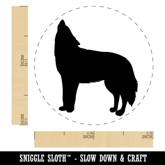 Howling Wolf Solid Self-Inking Rubber Stamp for Stamping Crafting Planners Sky Blue {1}