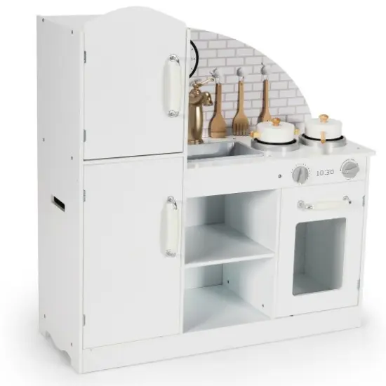 Kids Kitchen Playset Pretend Play Cooking Set with Vivid Faucet and Telephone {1}