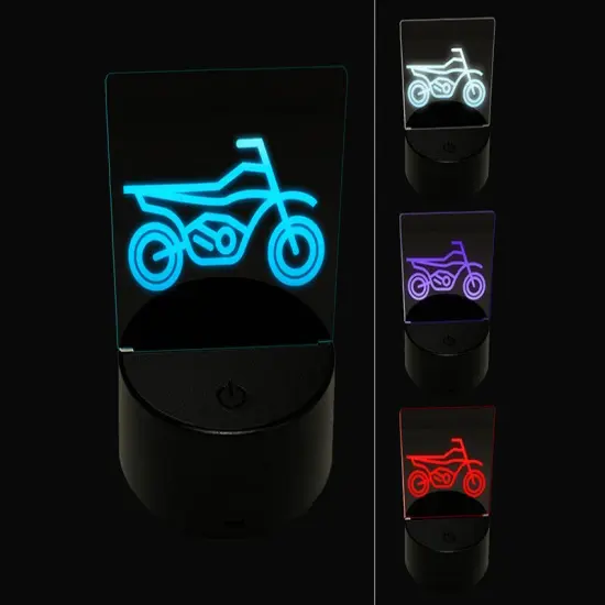 Dirt Bike Off-road Motorcycle Vehicle 3D Illusion LED Night Light Sign Nightstand Desk Lamp {1}