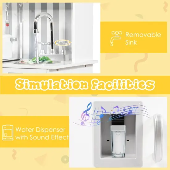 Wooden Pretend Play Kitchen Sets with Simulated Sound {3}