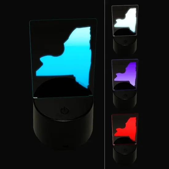 New York State Silhouette 3D Illusion LED Night Light Sign Nightstand Desk Lamp {1}