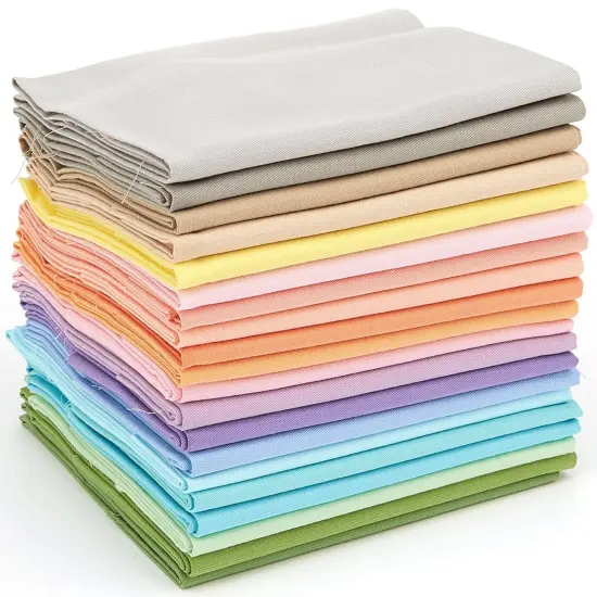 20 Fat Quarter Bundle -100% Cotton | Pure Solids | Pastel Mix - 20 Colors | Quilting & Crafting Soft Fabric | Gift Set {4}