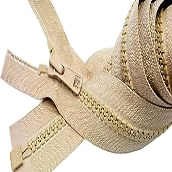 YKK Sale 30 Inch Sport Separating Zipper Color K128 Bimini Tan - Medium Weight Vislon Jacket Zip YKK #5 Molded Plastic (1 Zipper/Pack) {1}