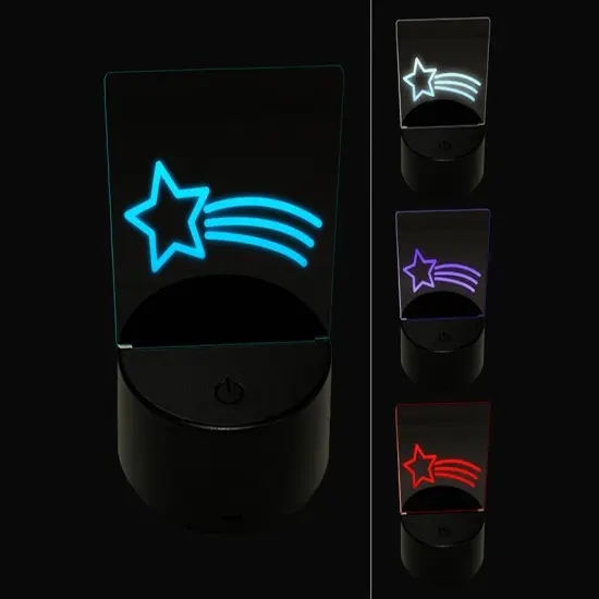 Shooting Star 3D Illusion LED Night Light Sign Nightstand Desk Lamp {1}