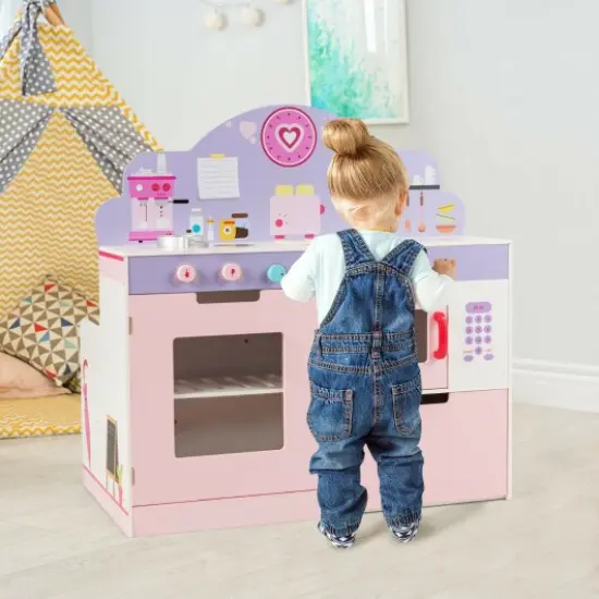 2 in 1 Kitchen and Cafe Pretend Cooking Playset {2}