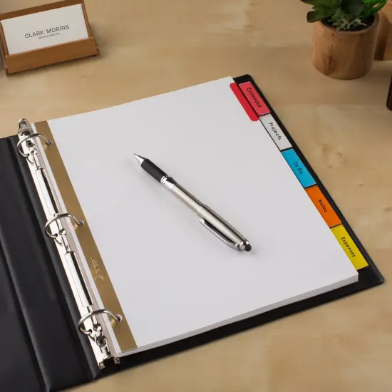 Avery 5 Tab White Binder Dividers, Insertable Multicolor Big Tabs, 1 Set Pack, 8 Packs, 8 Sets Total (11121) {6}