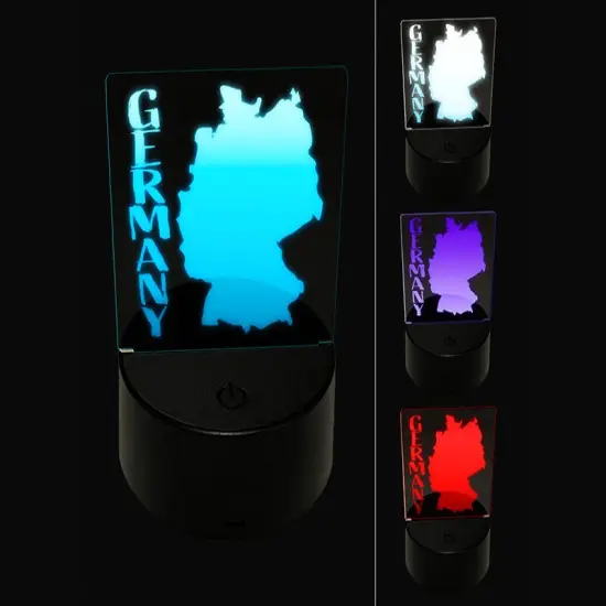 Germany Country Solid with Text 3D Illusion LED Night Light Sign Nightstand Desk Lamp {1}