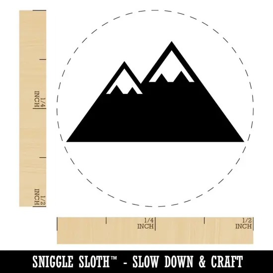 Snow Topped Mountains Self-Inking Rubber Stamp for Stamping Crafting Planners Pink {1}