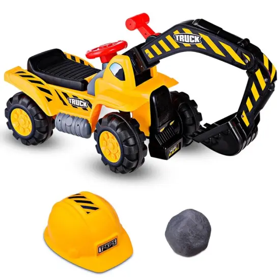 Outdoor Kids Ride On Construction Excavator with Safety Helmet {3}