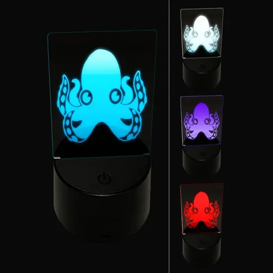 Cute Octopus 3D Illusion LED Night Light Sign Nightstand Desk Lamp {1}