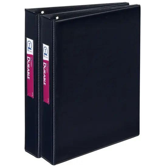 Mini Durable Binder, 1" Round Rings, 5-1/2" x 8-1/2", 2 Black Binders {1}